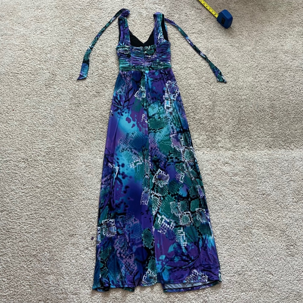 Cache Y2K vintage mesh long animal print maxi dress slit Size‎ XS - Picture 2 of 5